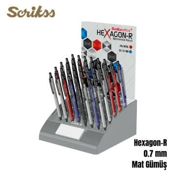 Scrikss Versatil Kalem Hexagon-R 0.7mm Mat Gümüş