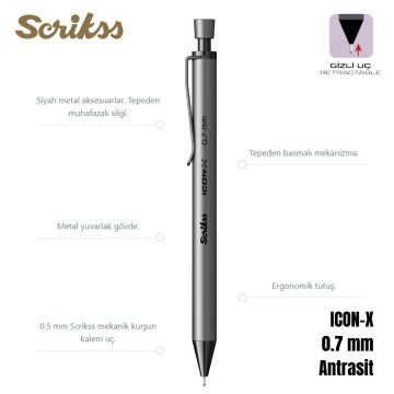 Scrikss Versatil Kalem Icon-X 0.7mm Antrasit