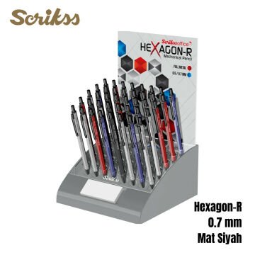 Scrikss Versatil Kalem Hexagon-R 0.7mm Mat Siyah