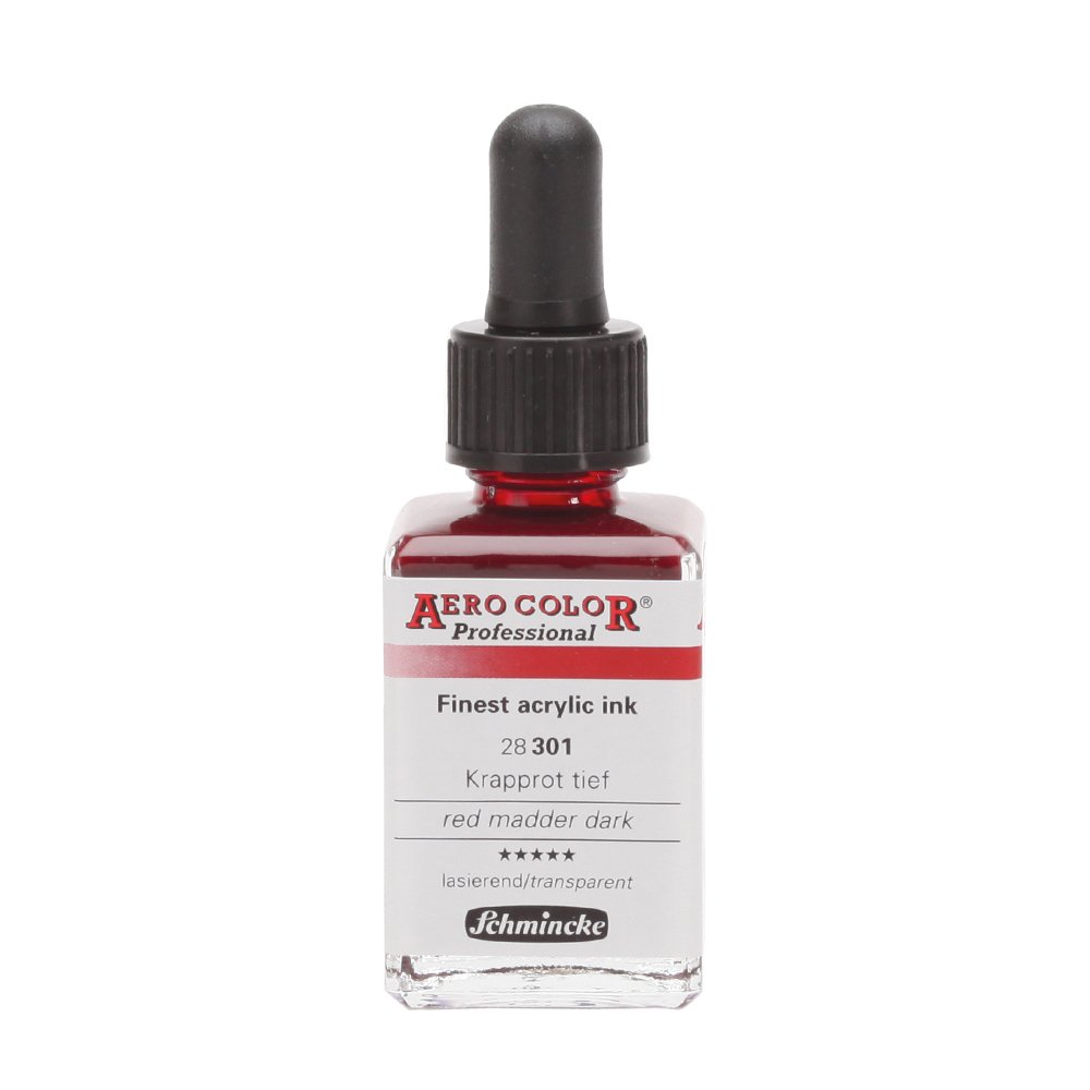 Schmincke Aero Color Airbrush Akrilik Mürekkep 28ml 301 Red Madder Dark