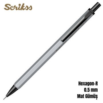 Scrikss Versatil Kalem Hexagon-R 0.5mm Mat Gümüş