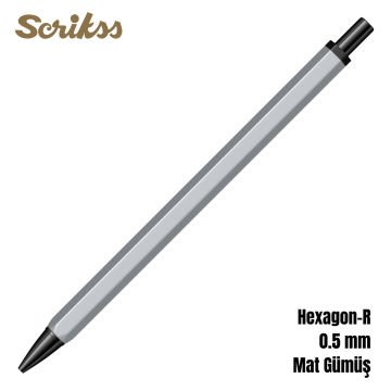 Scrikss Versatil Kalem Hexagon-R 0.5mm Mat Gümüş