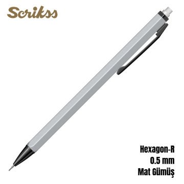 Scrikss Versatil Kalem Hexagon-R 0.5mm Mat Gümüş