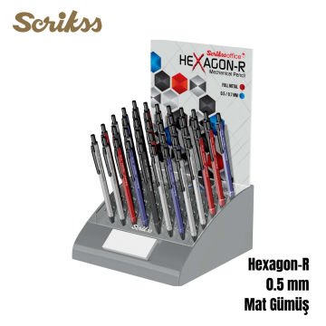 Scrikss Versatil Kalem Hexagon-R 0.5mm Mat Gümüş