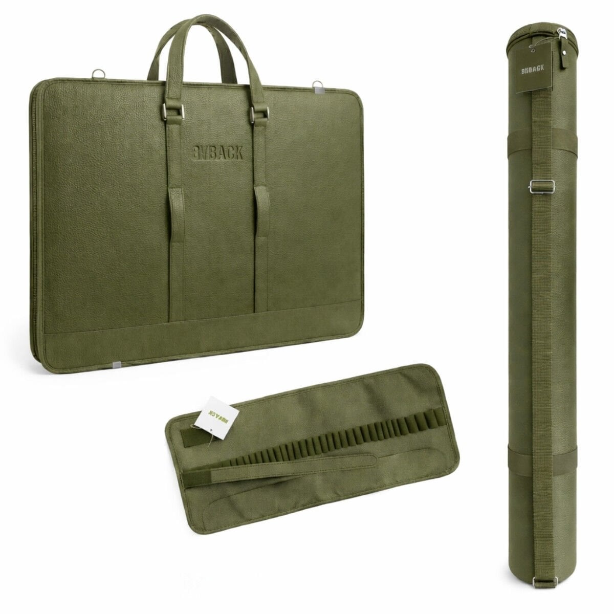 BBack Teknik Proje Çanta-Tüp-Kalemlik 40x55cm 3lü Seti Haki