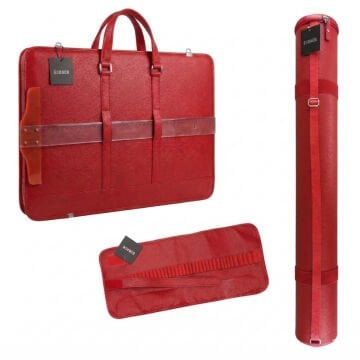 BBack Teknik Proje Çanta-Tüp-Kalemlik 55x75cm 3lü Seti Kırmızı