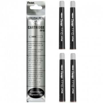Pentel Brush Pen Fırça Uçlu Kalem Yedeği 4lü Siyah