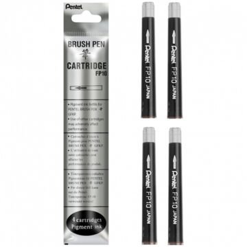Pentel Brush Pen Fırça Uçlu Kalem Yedeği 4lü Siyah