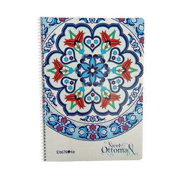 Çınar Uni Note Karton Kapak Spiralli Okul Defteri Nicea Ottoman A4 72yp Çizgili