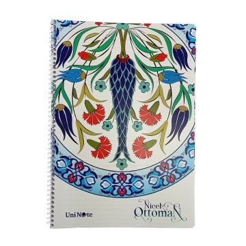 Çınar Uni Note Karton Kapak Spiralli Okul Defteri Nicea Ottoman A4 72yp Çizgili
