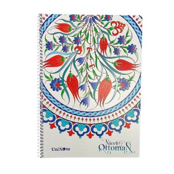 Çınar Uni Note Karton Kapak Spiralli Okul Defteri Nicea Ottoman A4 72yp Çizgili