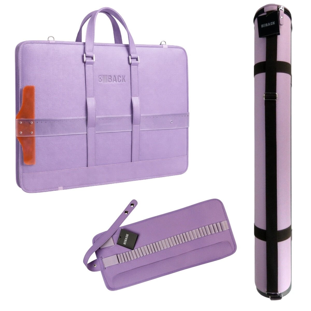 BBack Teknik Proje Çanta-Tüp-Kalemlik 55x75cm 3lü Seti Lila