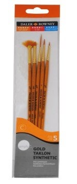Daler Rowney Taklon Fırça Seti Kısa Sap 5'li #500