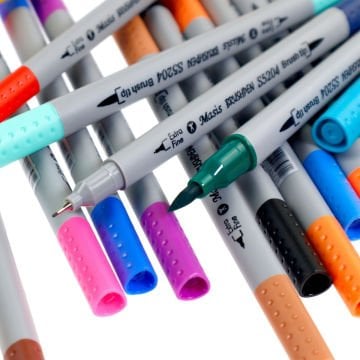 Masis Brushpen Fırça Uç ve Fineliner Seti 24lü