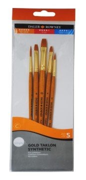 Daler Rowney Taklon Fırça Seti Kısa Sap 5'li #501