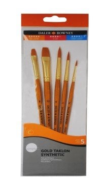 Daler Rowney Taklon Fırça Seti Kısa Sap 5'li #502