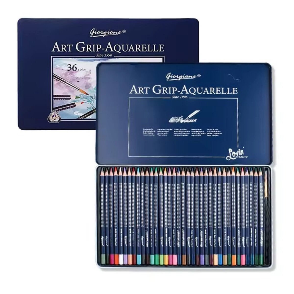 Giorgione Aquarelle Sulu Boya Kalem Seti Metal Kutu 36lı