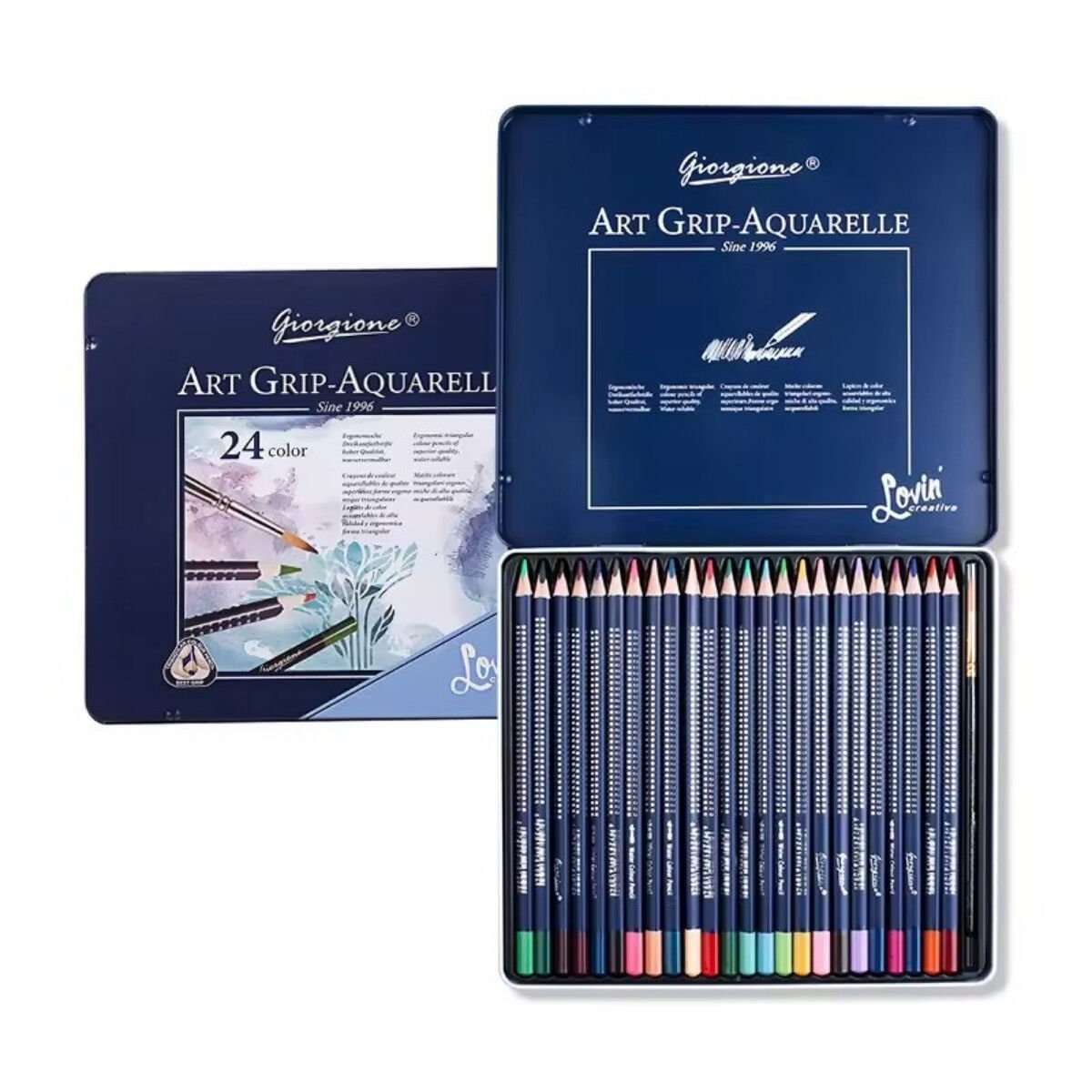 Giorgione Aquarelle Sulu Boya Kalem Seti Metal Kutu 24lü