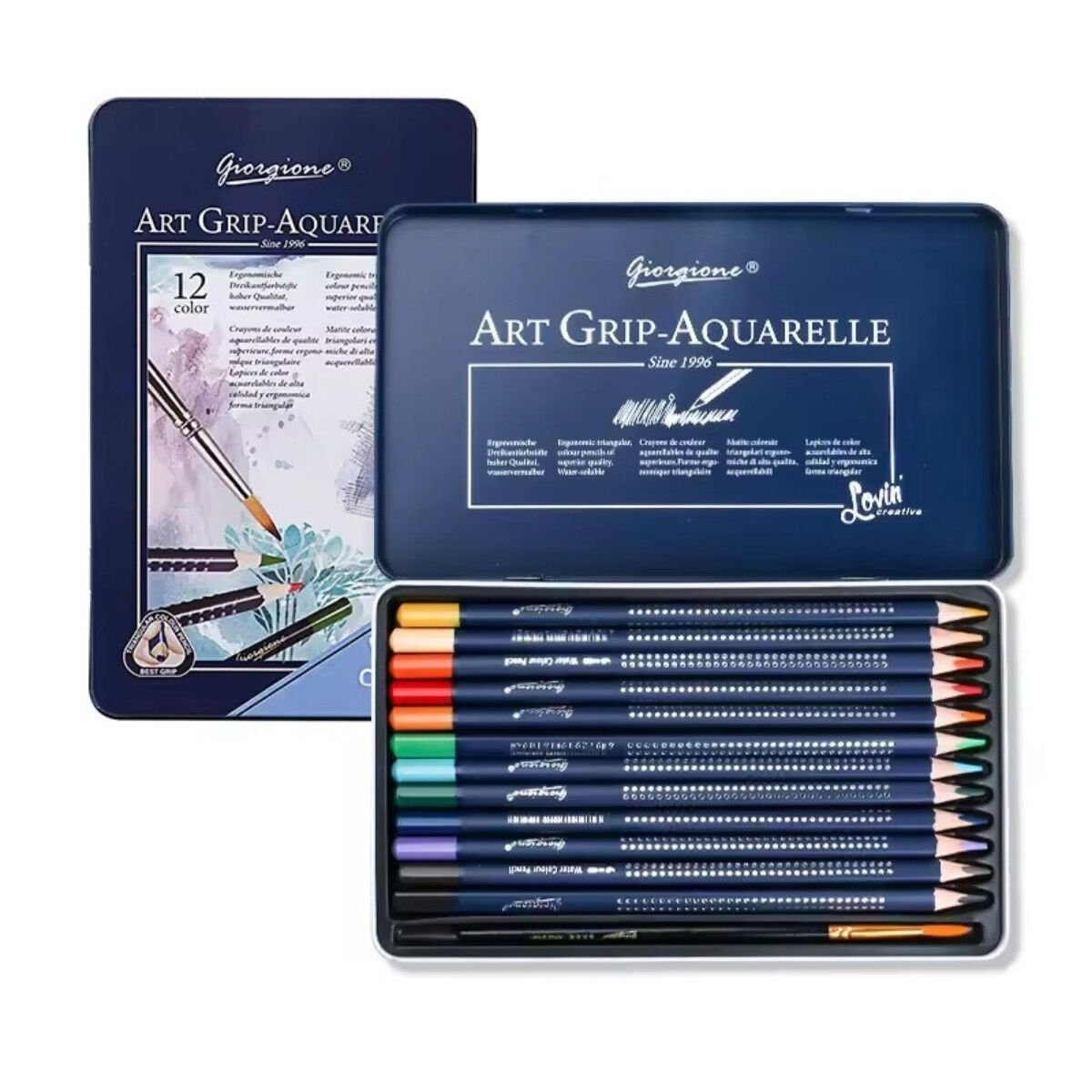 Giorgione Aquarelle Sulu Boya Kalem Seti Metal Kutu 12li
