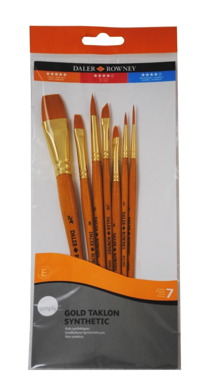 Daler Rowney Taklon Fırça Seti Kısa Sap 7'li #700