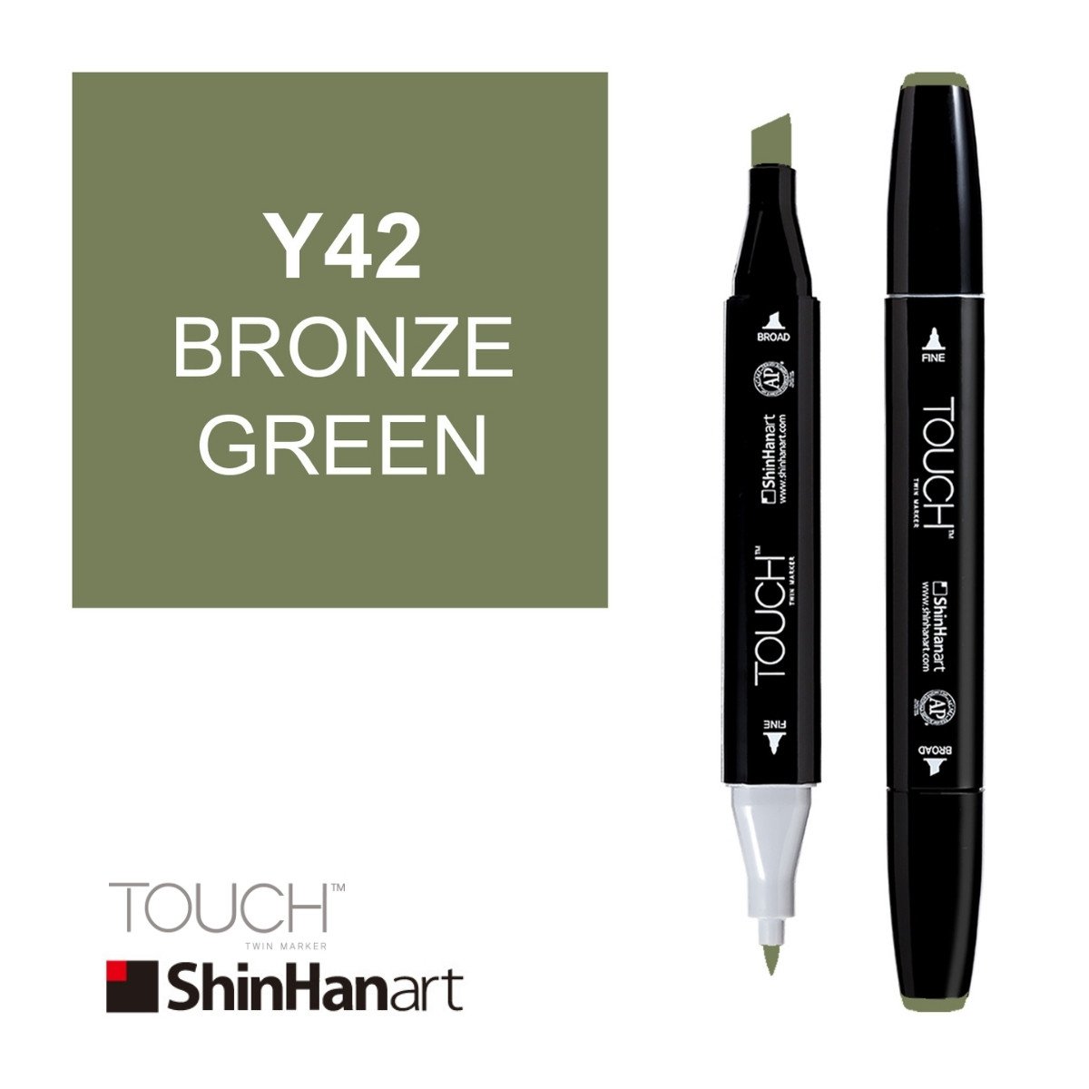 ShinHan Art Touch Twin Marker Y42 Bronze Green