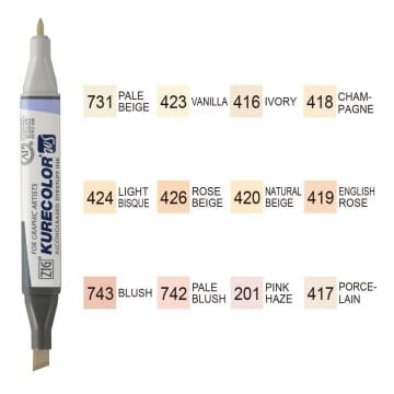 Zig Kurecolor KC3000/12b10 Twin WS Marker Kalem 12li Neutral&Natural Colors