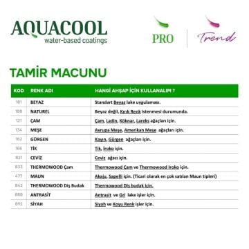 Aquacool Su Bazlı Ahşap Tamir Macunu Tüp 200gr 821 Ceviz