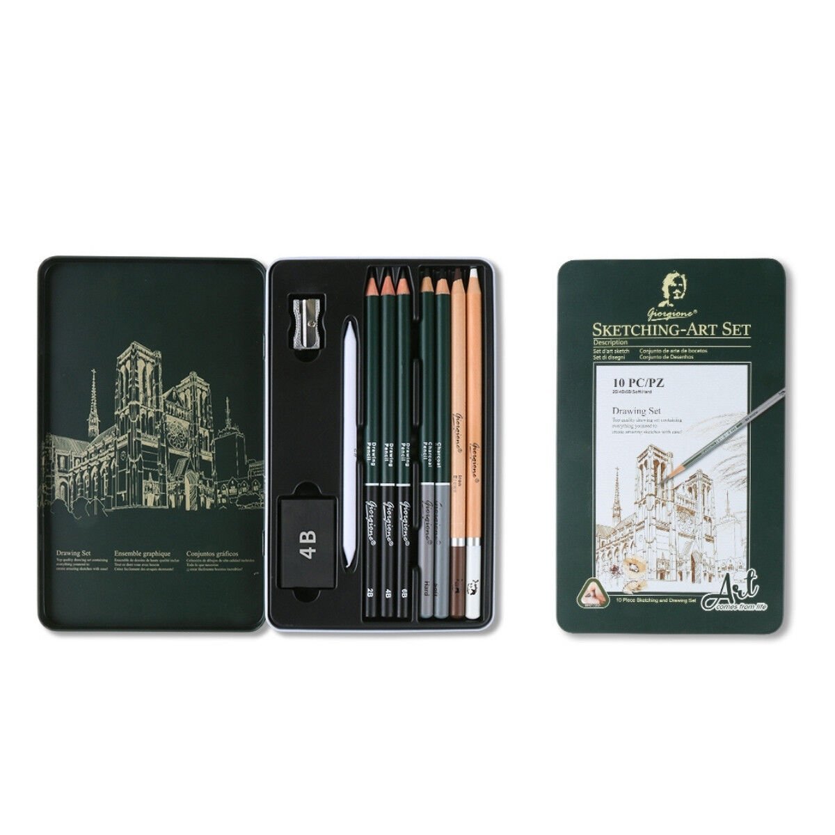 Giorgione Çizim Seti Metal Kutu 10lu