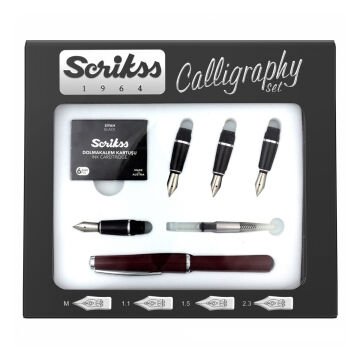 Scrikss Kaligrafi Kalem Seti 7 Parçalı Bordo