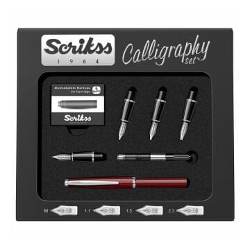Scrikss Kaligrafi Kalem Seti 7 Parçalı Bordo