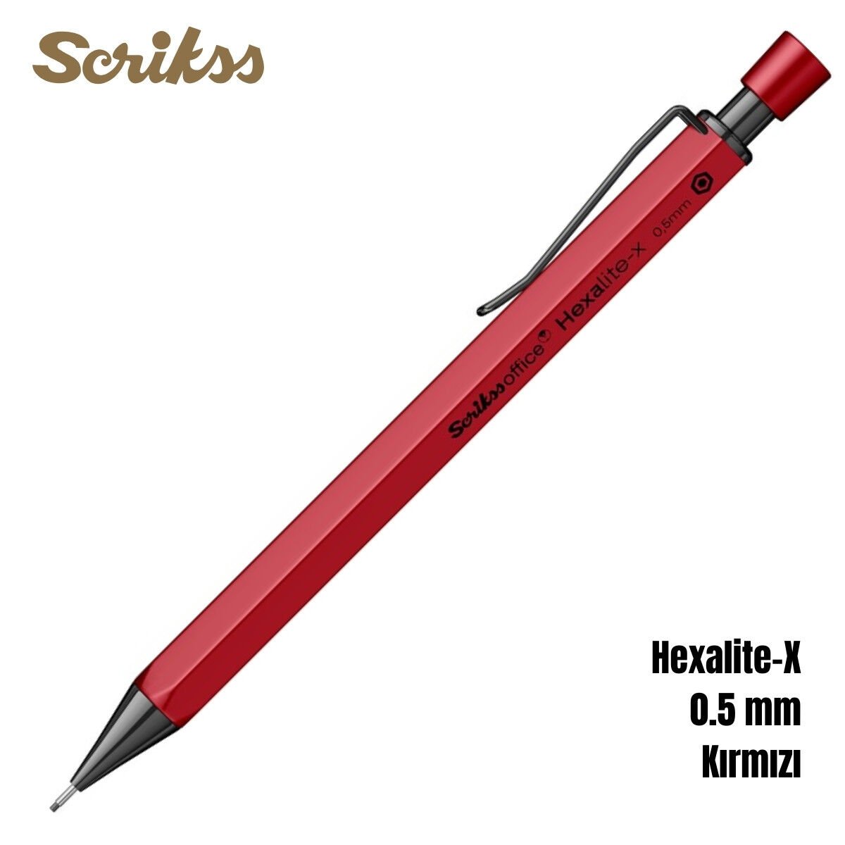 Scrikss Office Versatil Kalem Hexalite-X 0.5mm Kırmızı