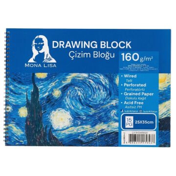 Mona Lisa Çizim Bloğu 35x50cm 160gr 15yp Spiralli