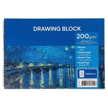 Mona Lisa Çizim Bloğu 35x50cm 200gr 15yp Spiralli