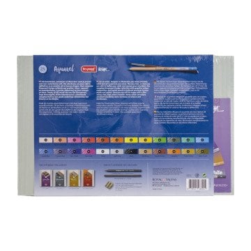 Bruynzeel Design Seri Sanatsal Aquarel Kuru-Sulu Boya Kalem Seti 24lü Lüx Kutu