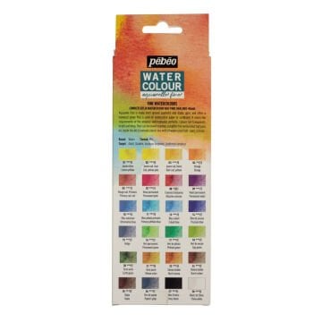 Pebeo Watercolor Travel Set Yarım Tablet 24lü Fırçalı Plastik Kutulu