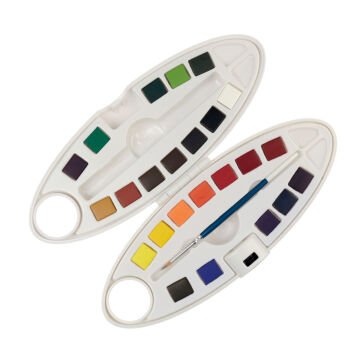 Pebeo Watercolor Travel Set Yarım Tablet 24lü Fırçalı Plastik Kutulu