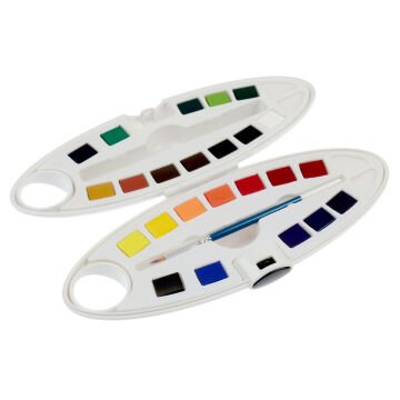 Pebeo Watercolor Travel Set Yarım Tablet 24lü Fırçalı Plastik Kutulu