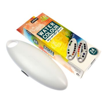Pebeo Watercolor Travel Set Yarım Tablet 24lü Fırçalı Plastik Kutulu