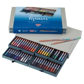 Bruynzeel Design Seri Sanatsal Aquarel Kuru-Sulu Boya Kalem Seti 48li Lüx Kutu