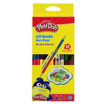 Play Doh 24 Renk Set Bicolor Kuru Boya 12 Renk Play-Ku011