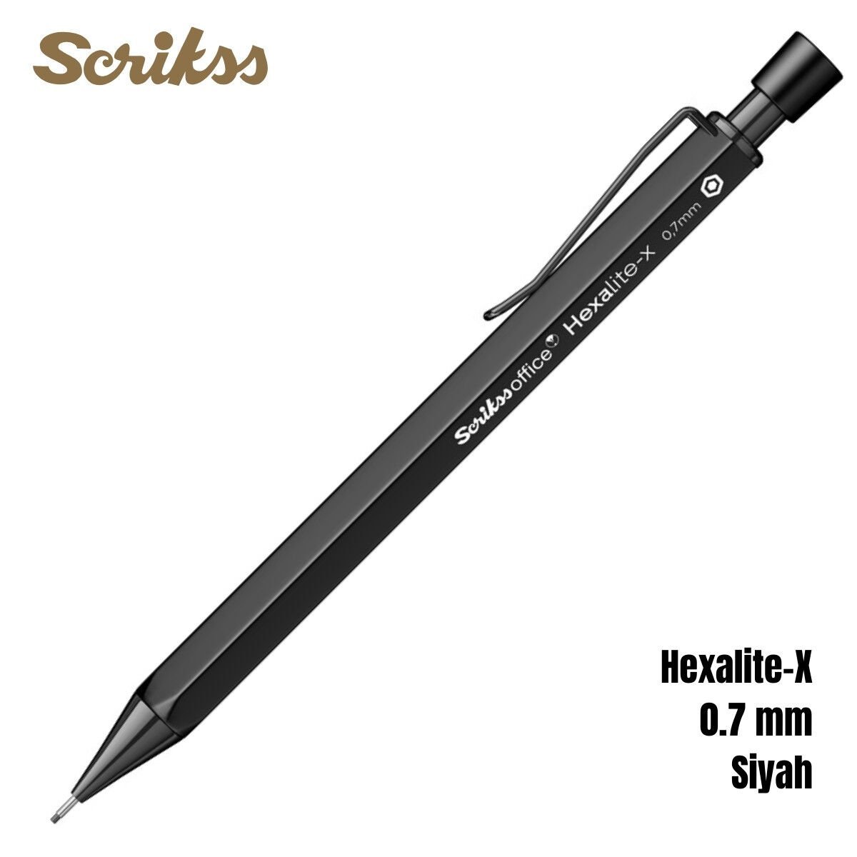 Scrikss Office Versatil Kalem Hexalite-X 0.7mm Siyah