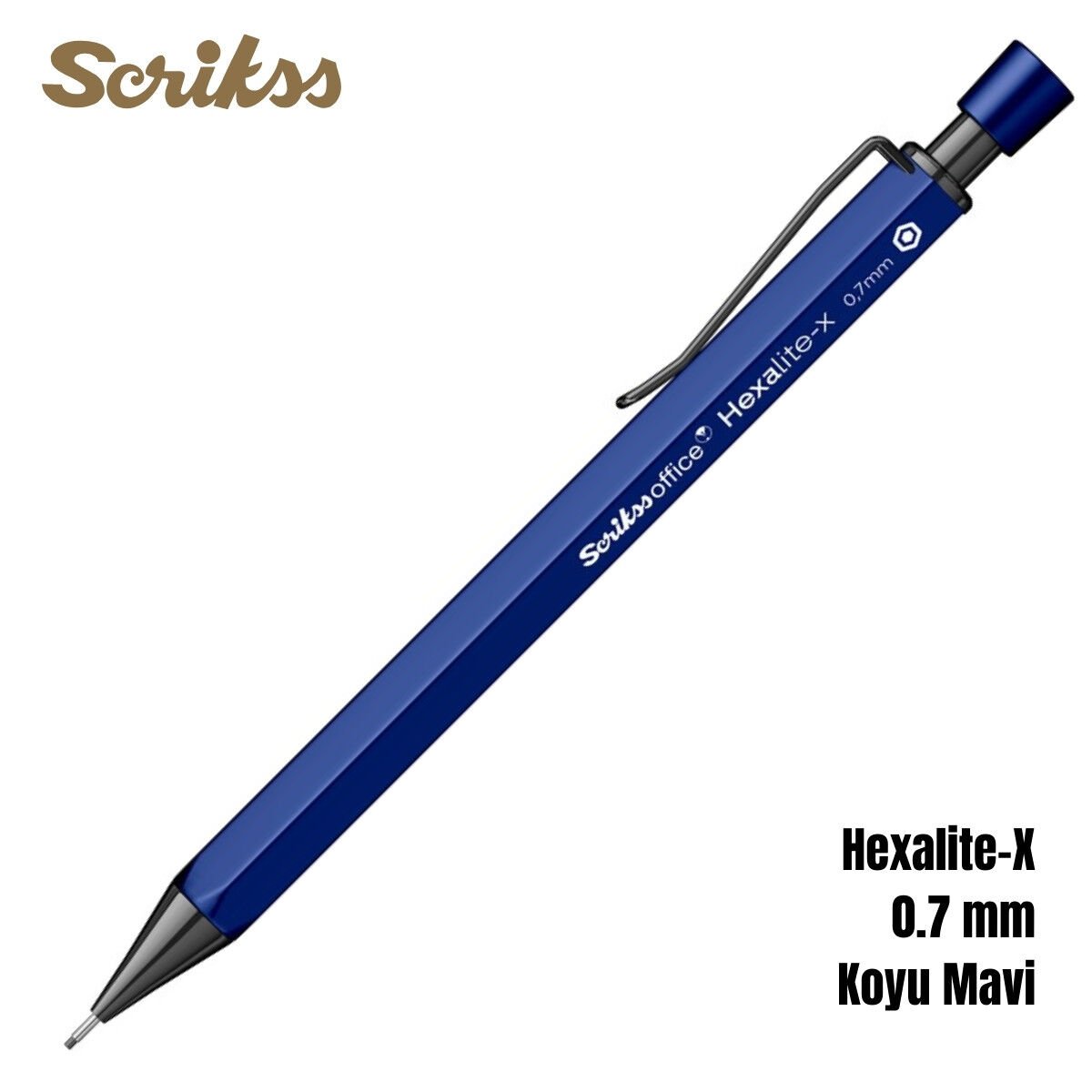 Scrikss Office Versatil Kalem Hexalite-X 0.7mm Koyu Mavi