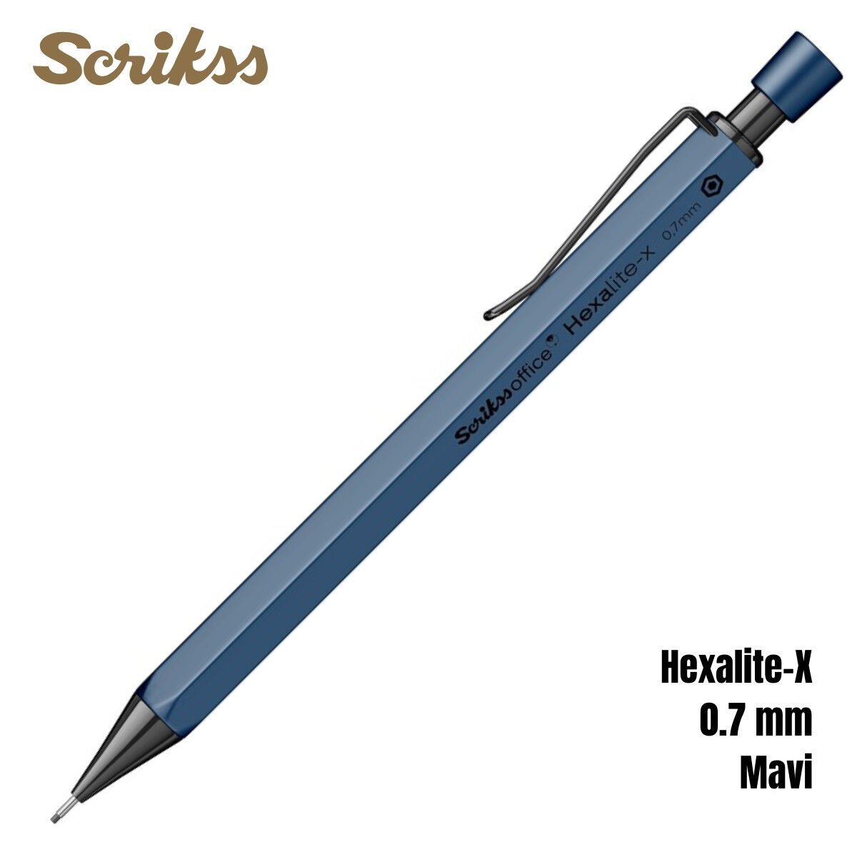 Scrikss Office Versatil Kalem Hexalite-X 0.7mm Mavi