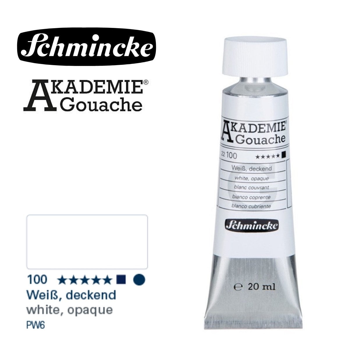 Schmincke Akademie Guaj Boya 20ml 100 White Opaque