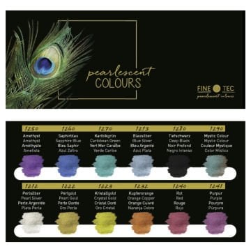 Finetec Pearlescent Sulu Boya Seti Yaldız 12 Renk F1200