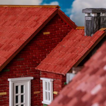 Eshel Maket Minyatür Villa Çatı Kiremit 1/24 1.7x1x0.5cm 200lü