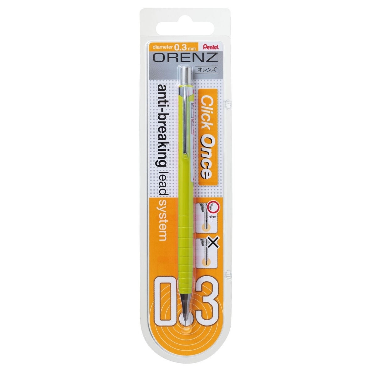 Pentel Versatil Kalem Orenz 0.3mm Sarı