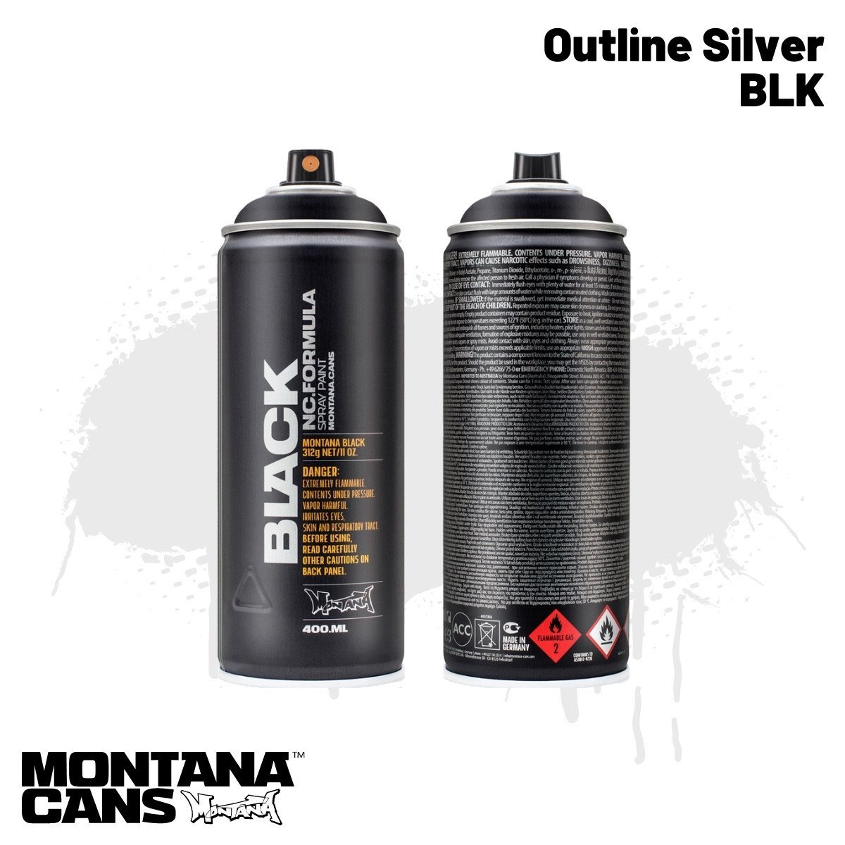 Montana Black Sprey Boya 400ml BLK Outline Silver