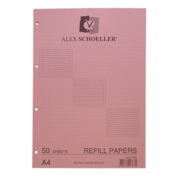 Alex Schoeller Kolej Yedek Renkli A4 Çizgili 50yp ALX 883 Pembe