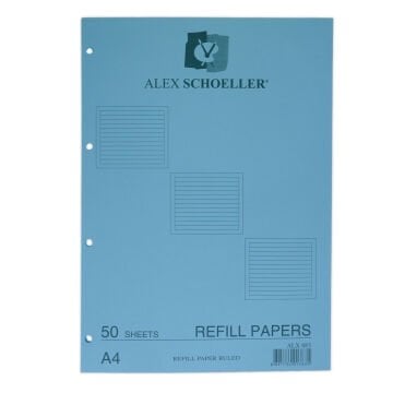 Alex Schoeller Kolej Yedek Renkli A4 Çizgili 50yp ALX 883 Mavi